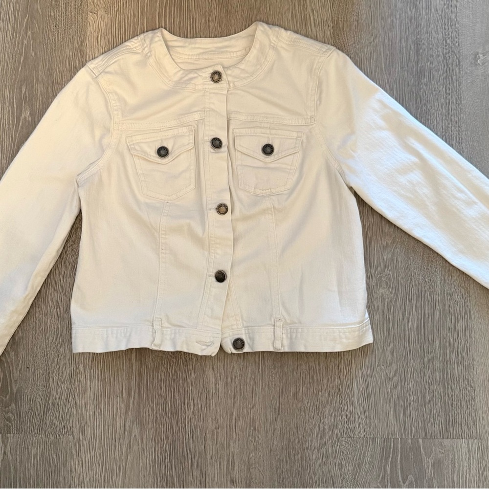 Stylish White Ladies Denim Jacket